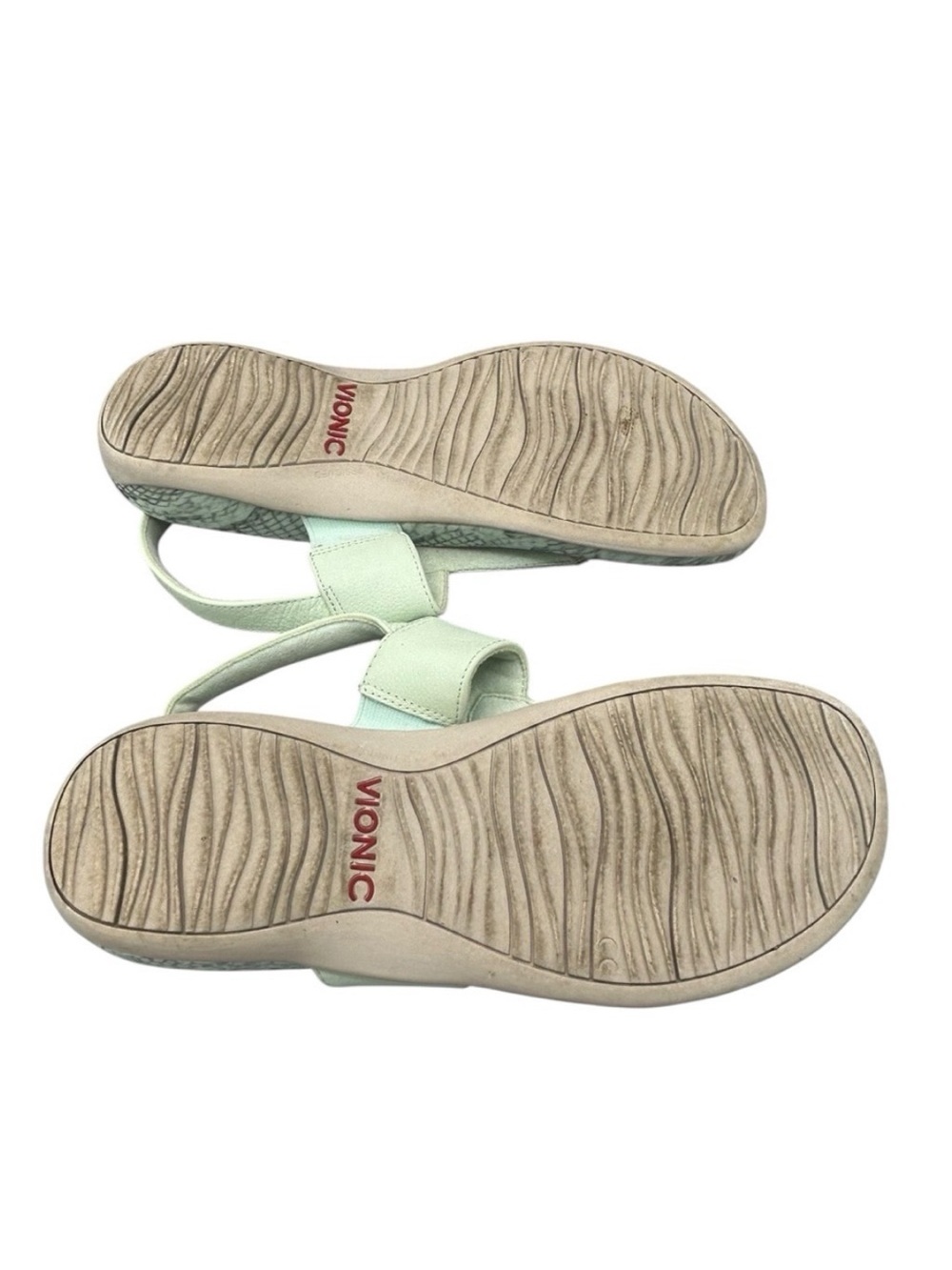 Vionic Tala Orthotic Sandals Women’s 7.5 (38.5 EU) Mint Green Leather Snakeskin - Picture 11 of 12